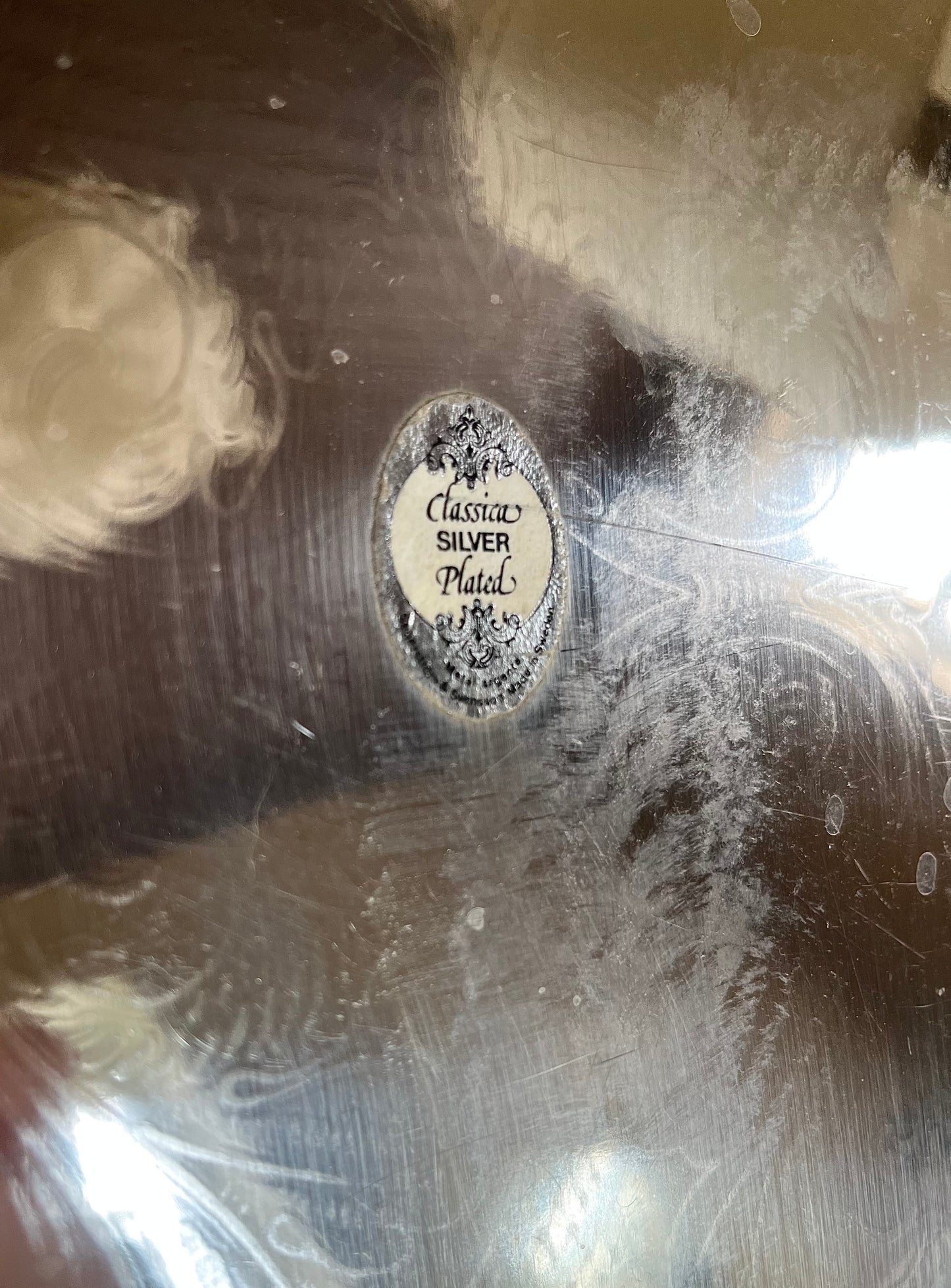 Serveringsbricka silverplätterad