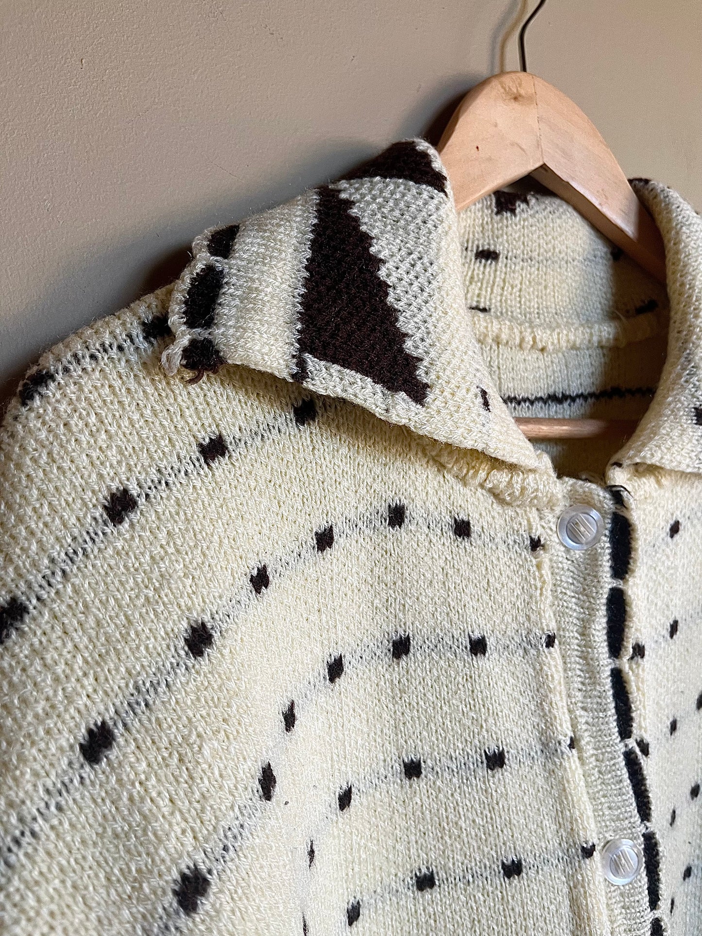 Vintage stickad ullkofta