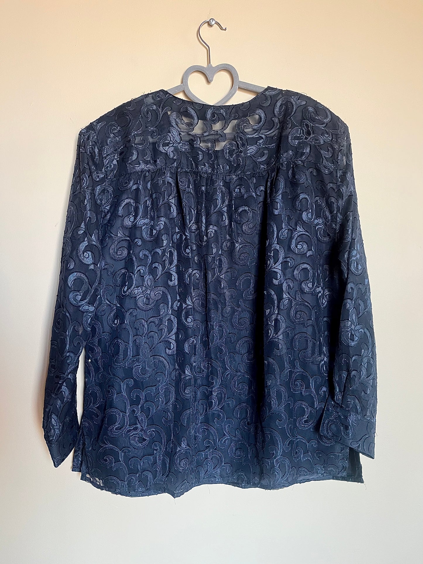 Svart vintageblus spets