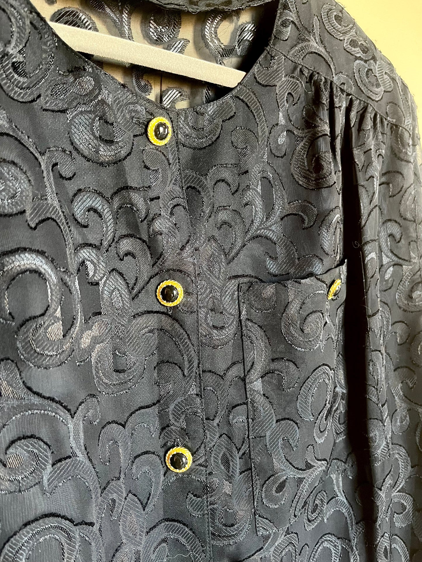 Svart vintageblus spets