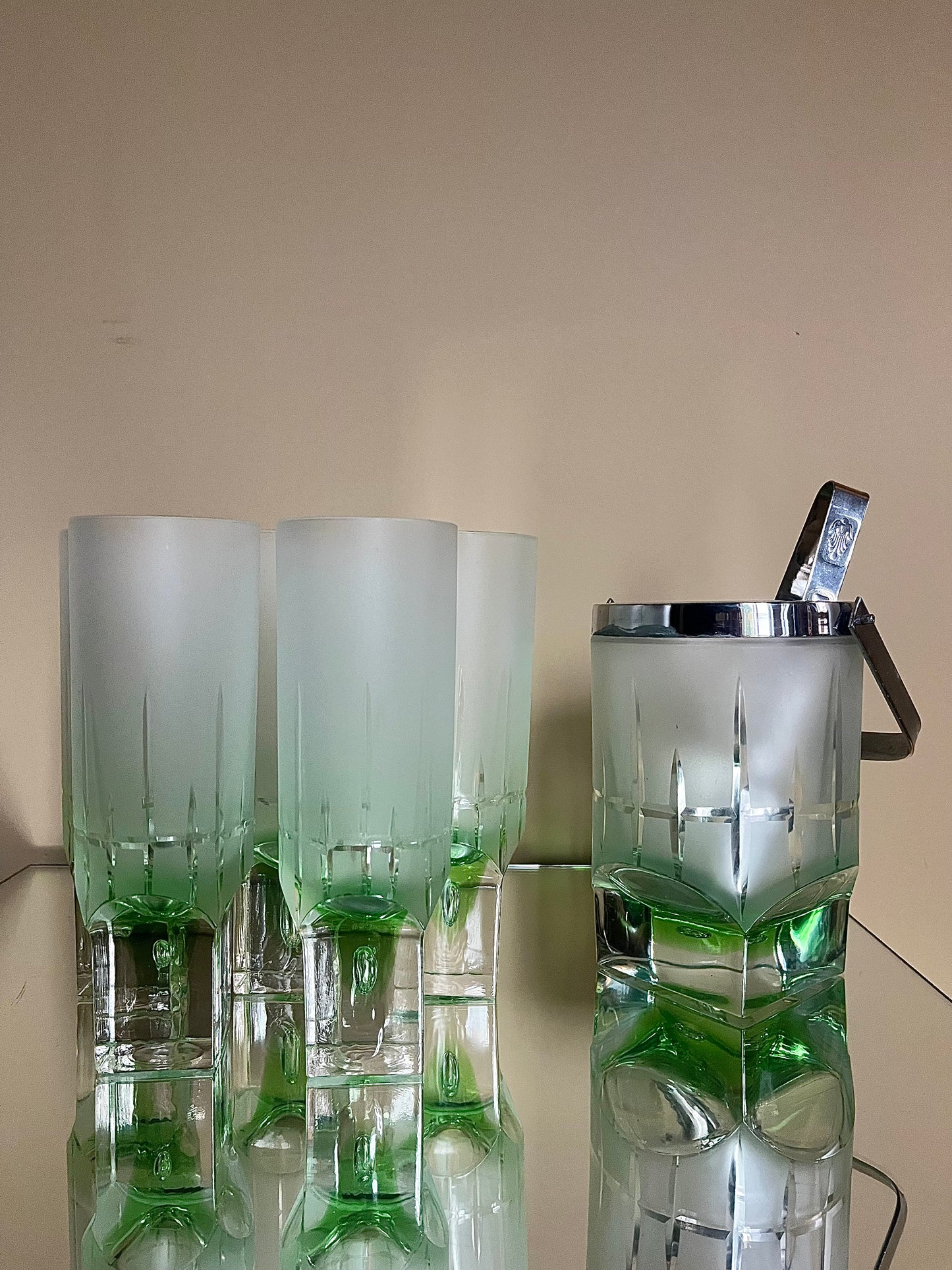 Vintage coctailservis med ishink frostat