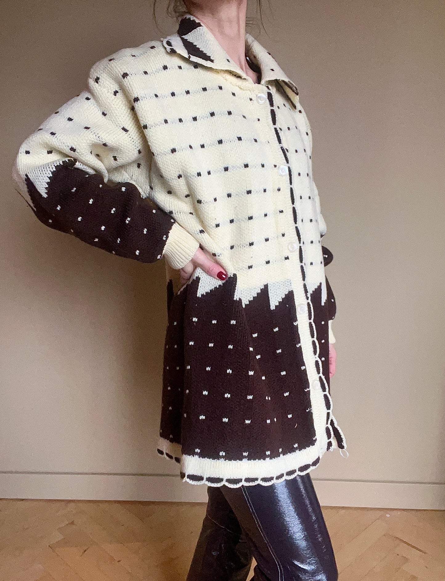 Vintage stickad ullkofta