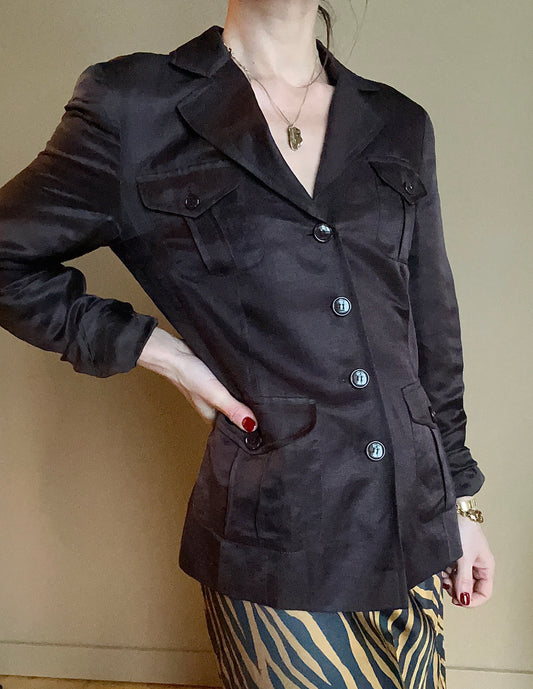 Escada blus/kavaj i linne & siden