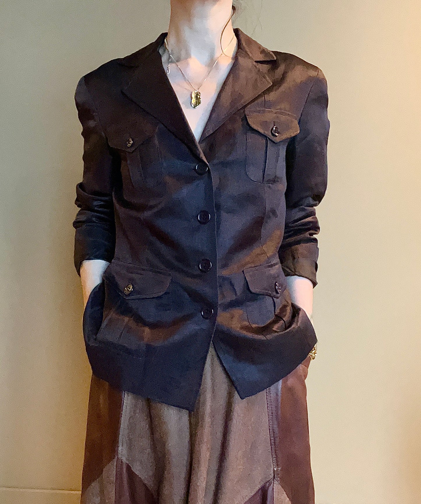 Escada blus/kavaj i linne & siden