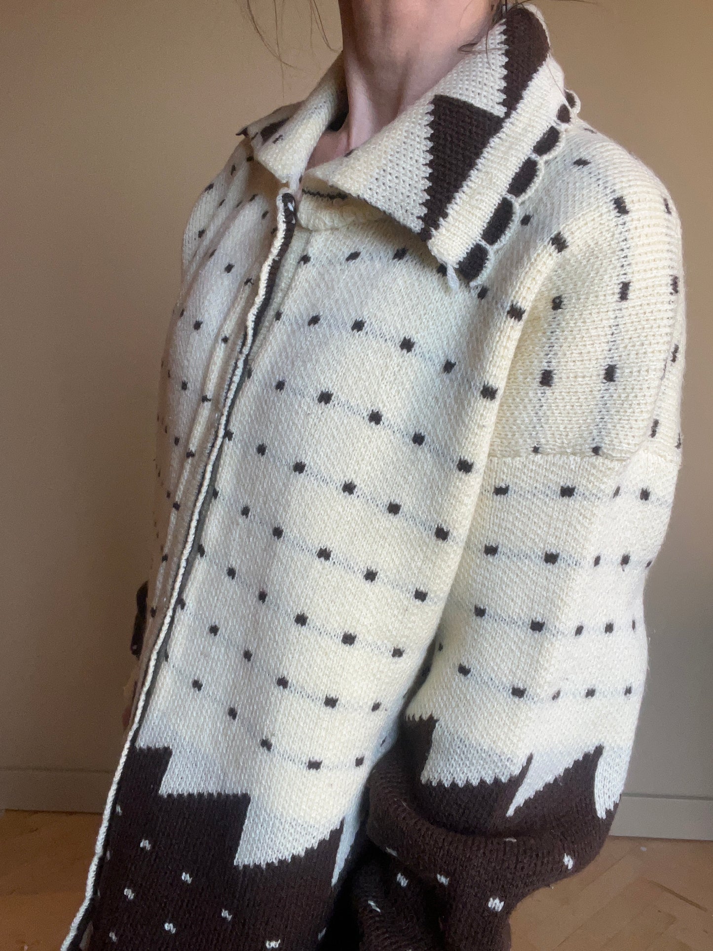 Vintage stickad ullkofta