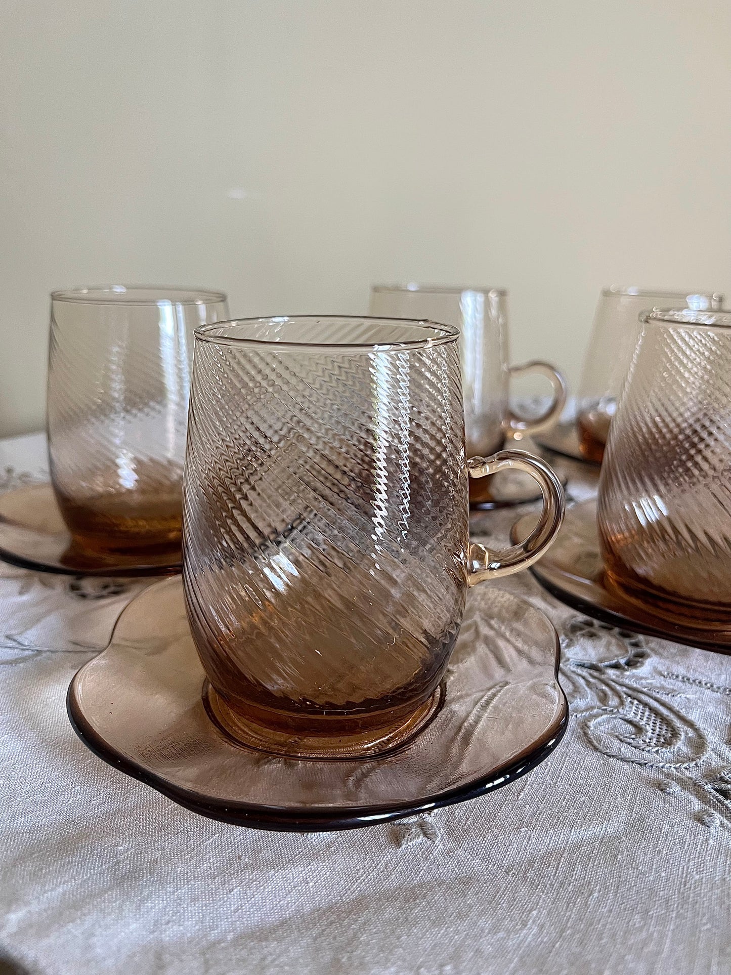 Kaffekoppar med fat 1970-/80-tal