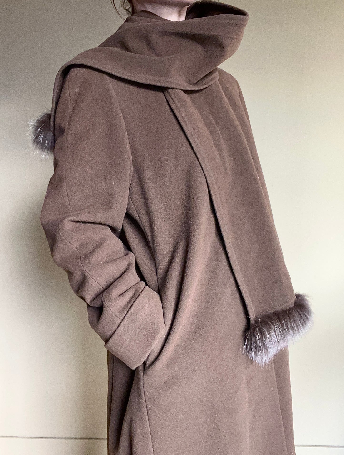 Vintage kappa i ull/cashmere