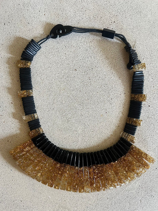 Statement halsband svart/guld