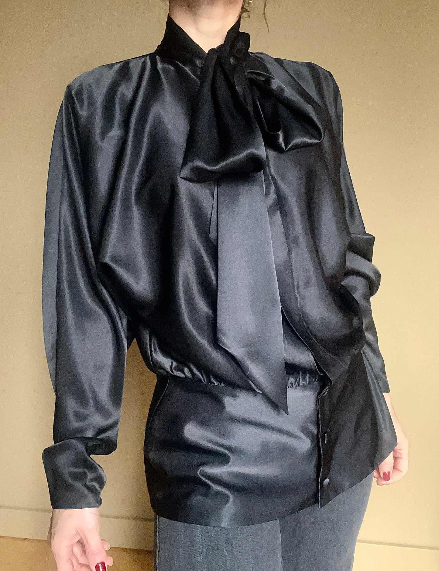 Fransk vintageblus med knyt