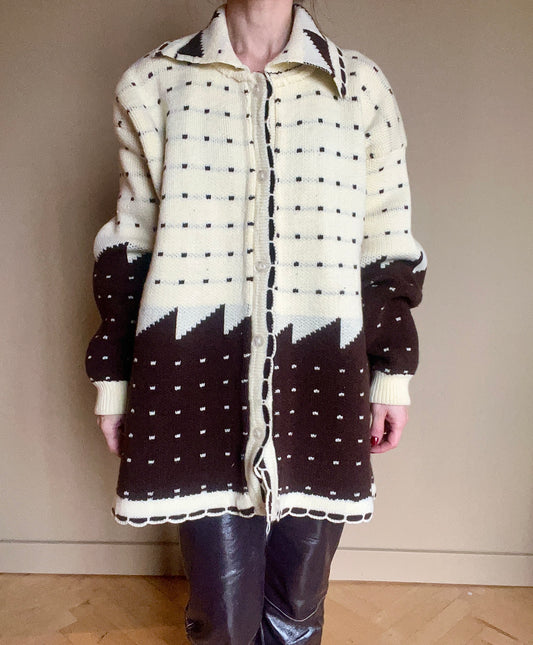 Vintage stickad ullkofta