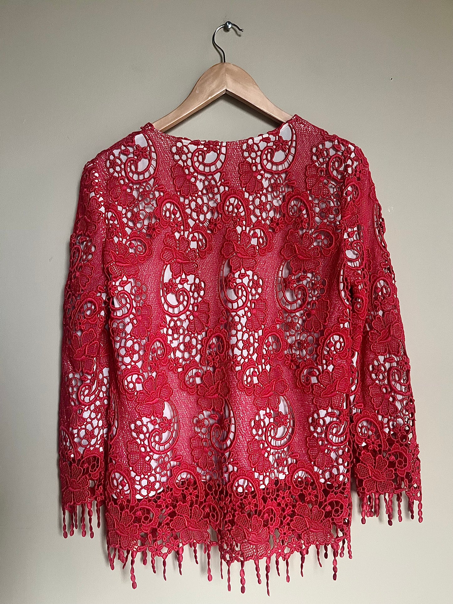 MSGM röd spetscardigan/kavaj