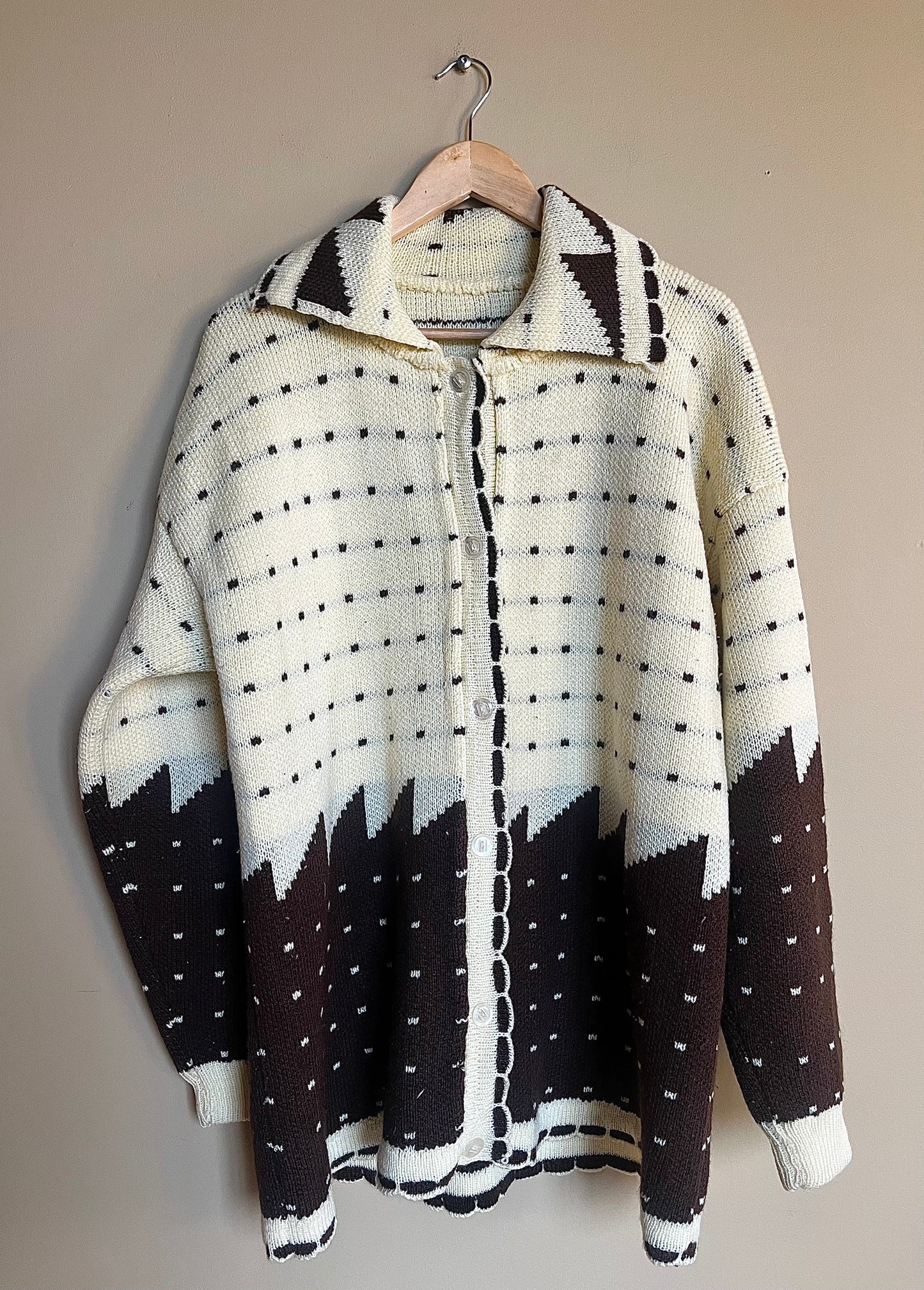 Vintage stickad ullkofta